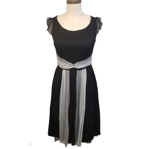 Betsey Johnson Black & Grey Silk Dress Size 6